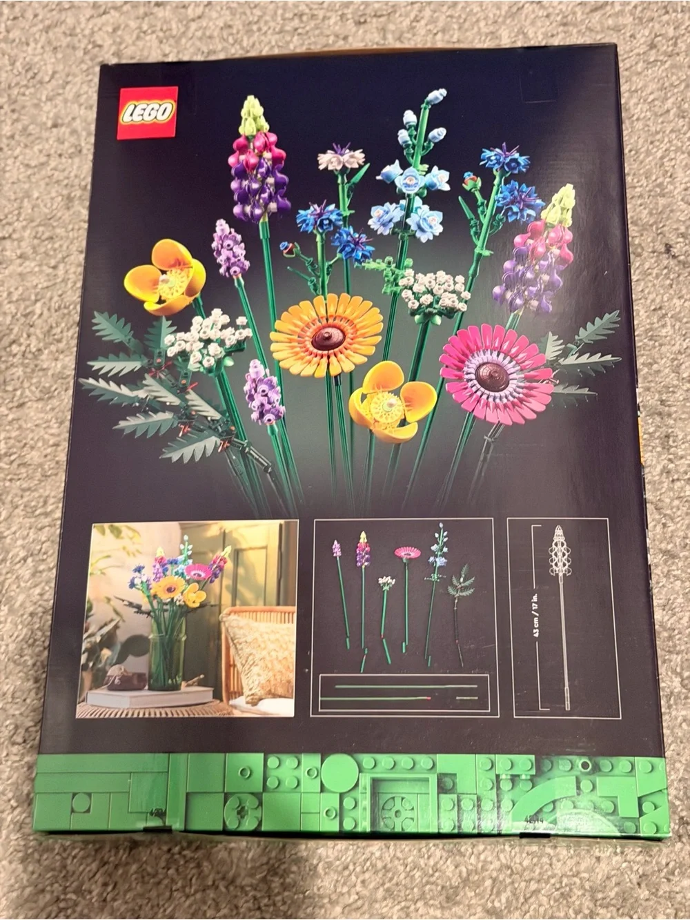 Lego Wildflower Bouquet - Pink Yellow Blue Purple Green Cream